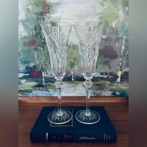 Set of 2 Fluted Champagne Vincennes by Cristal D'Arques-Durand Blown Glass